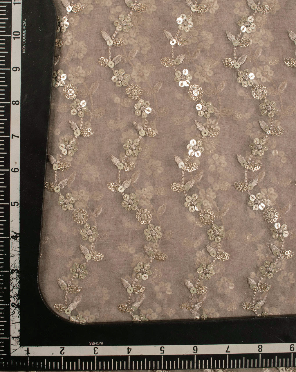 Embroidered Sequins Work Organza Fabric - Fabriclore.com