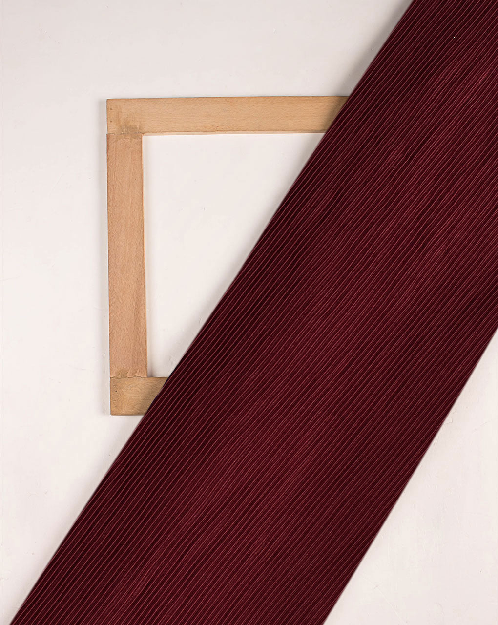 Maroon Plain Imported Pleated Satin Fabric ( Width 60 Inch ) - Fabriclore.com