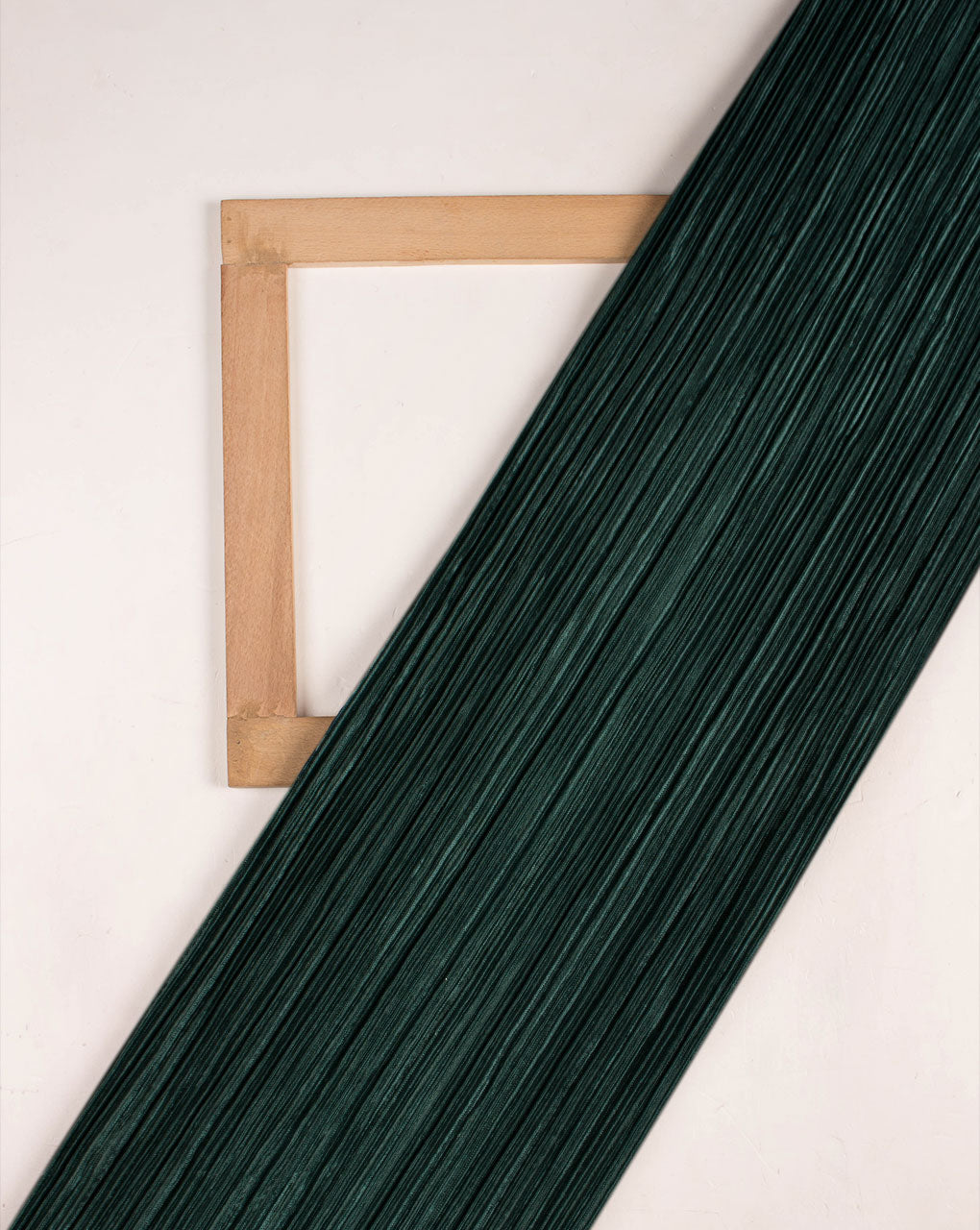Green Plain Imported Pleated Satin Fabric ( Width 60 Inch ) - Fabriclore.com