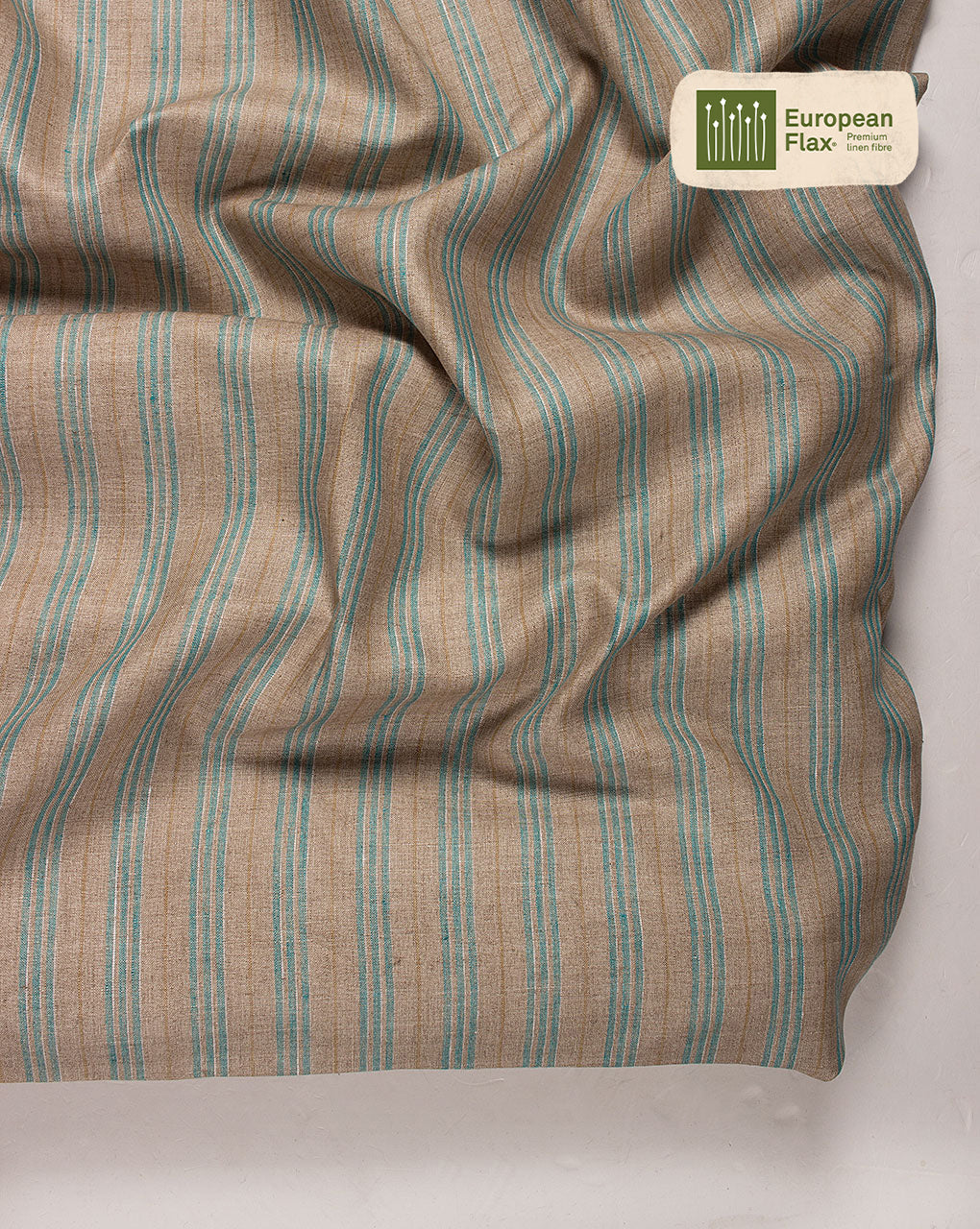 ( Pre Cut 50 CM ) Yarn Dyed Linen European Flax Certified Fabric ( Width 58 Inch )