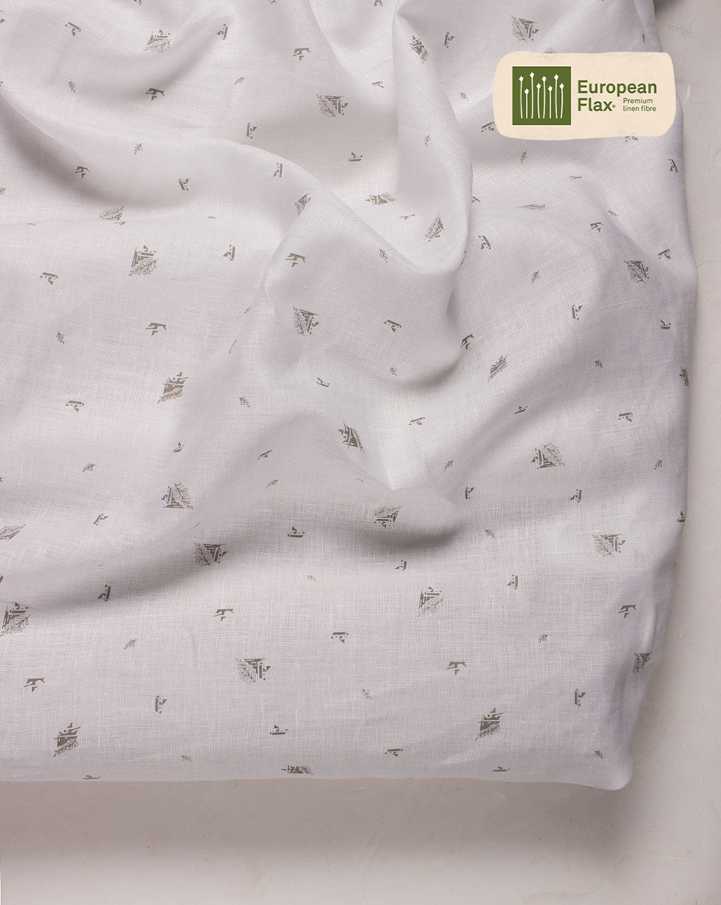 ( Pre Cut 1 MTR ) Printed Linen European Flax Certified Fabric