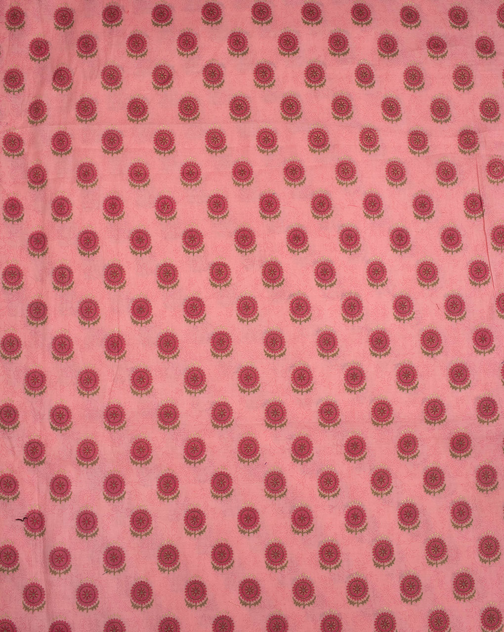 Booti Foil Hand Block Chanderi Fabric - Fabriclore.com