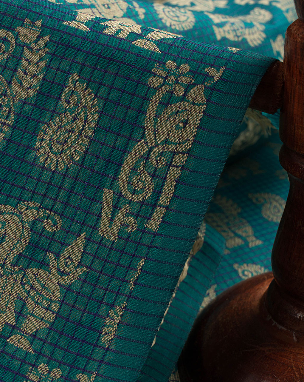 Woven Cotton Jacquard Chanderi Fabric - Fabriclore.com