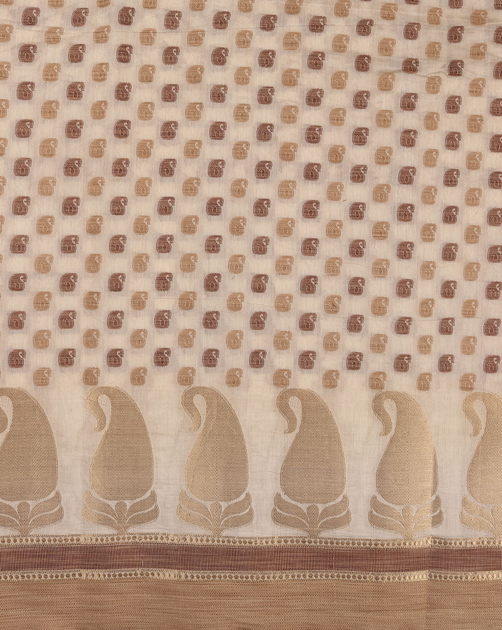 Woven Cotton Jacquard Border Chanderi Fabric - Fabriclore.com