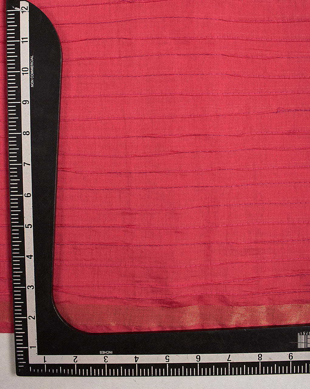 Pin-Tucks Zari Border Chanderi Fabric