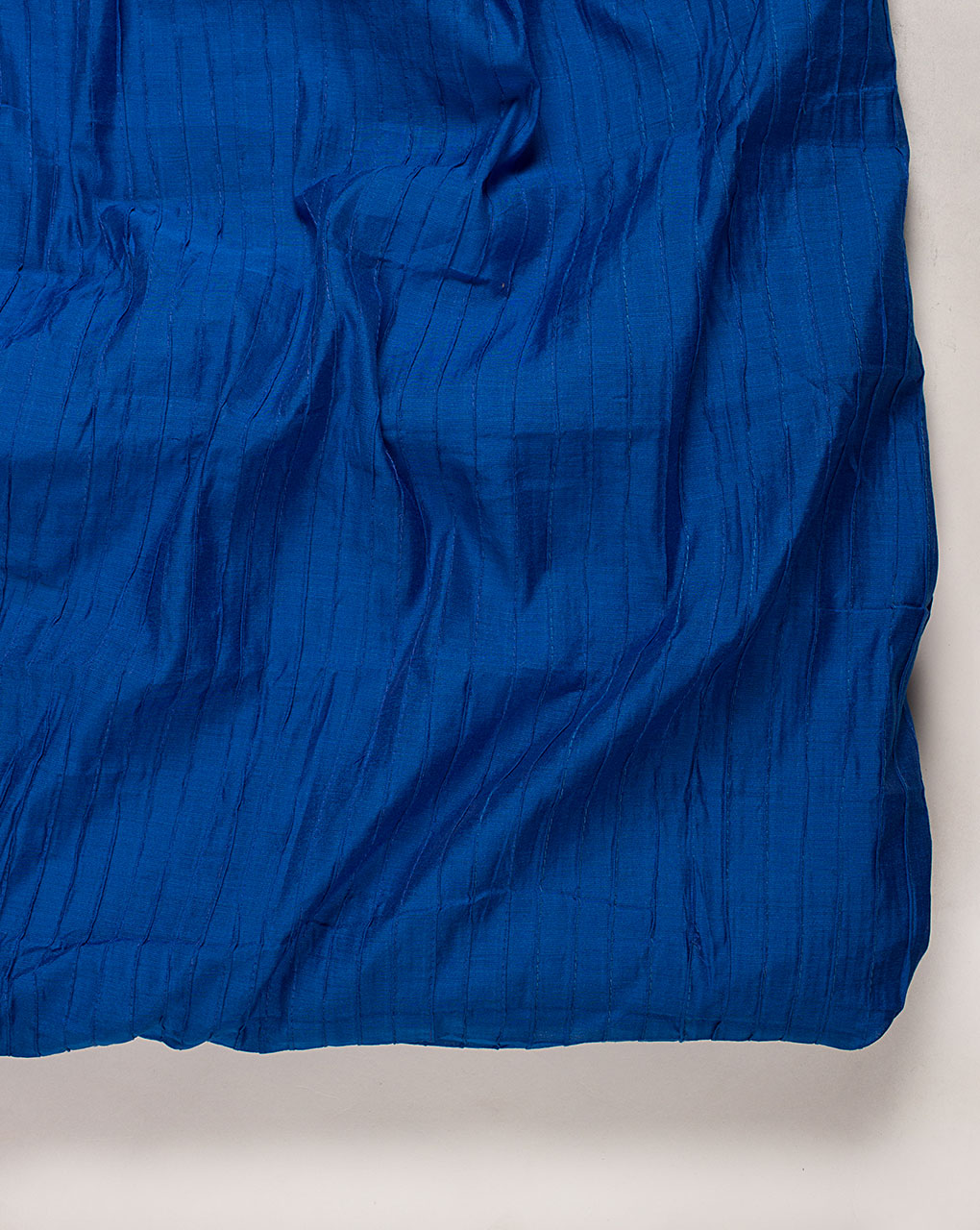 ( Pre Cut 1 MTR ) Pin-Tucks Zari Border Chanderi Fabric