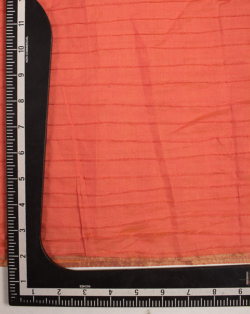 Pin-Tucks Zari Border Chanderi Fabric