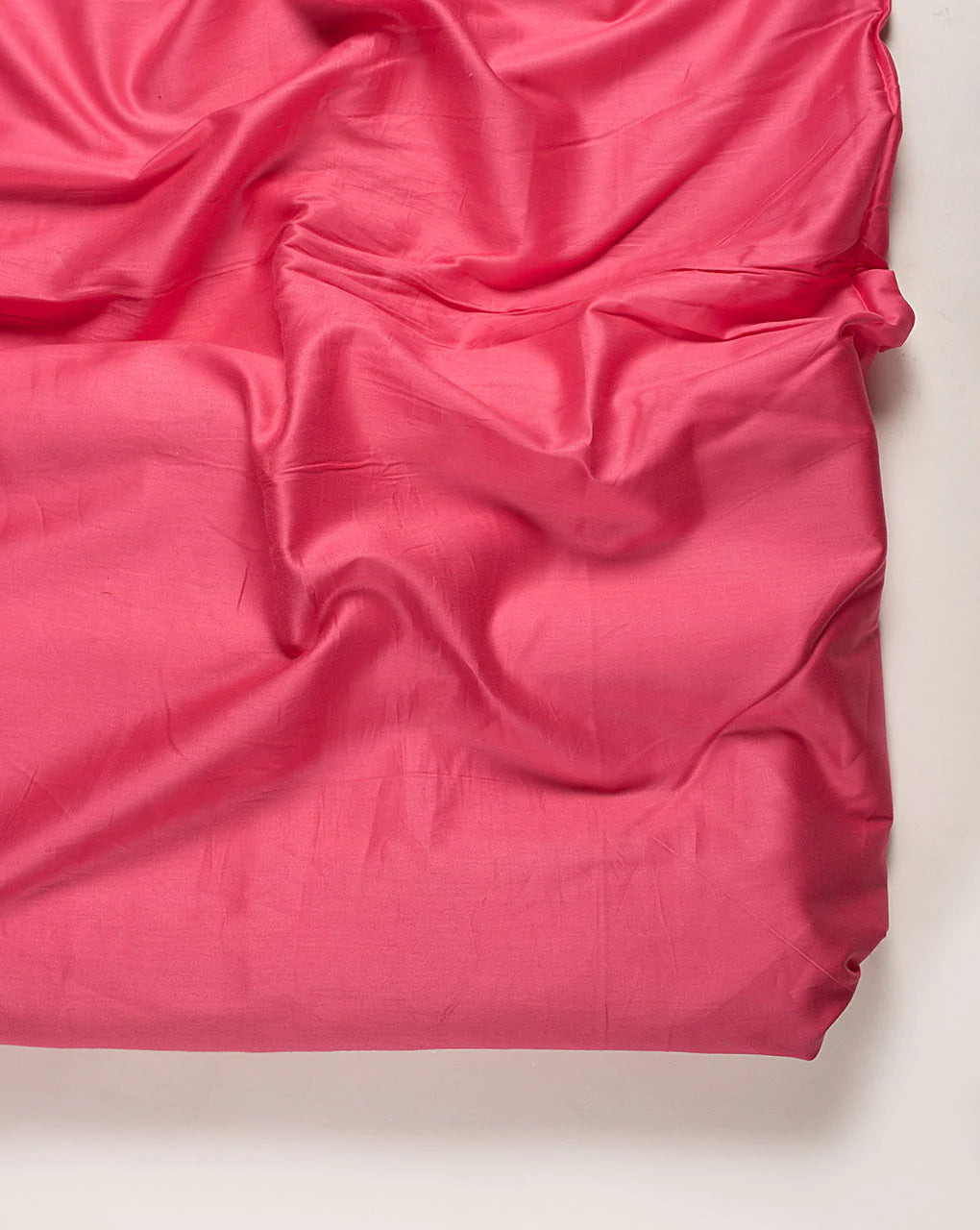 ( Pre Cut 90 CM ) Pink Plain Glazed Cotton Fabric