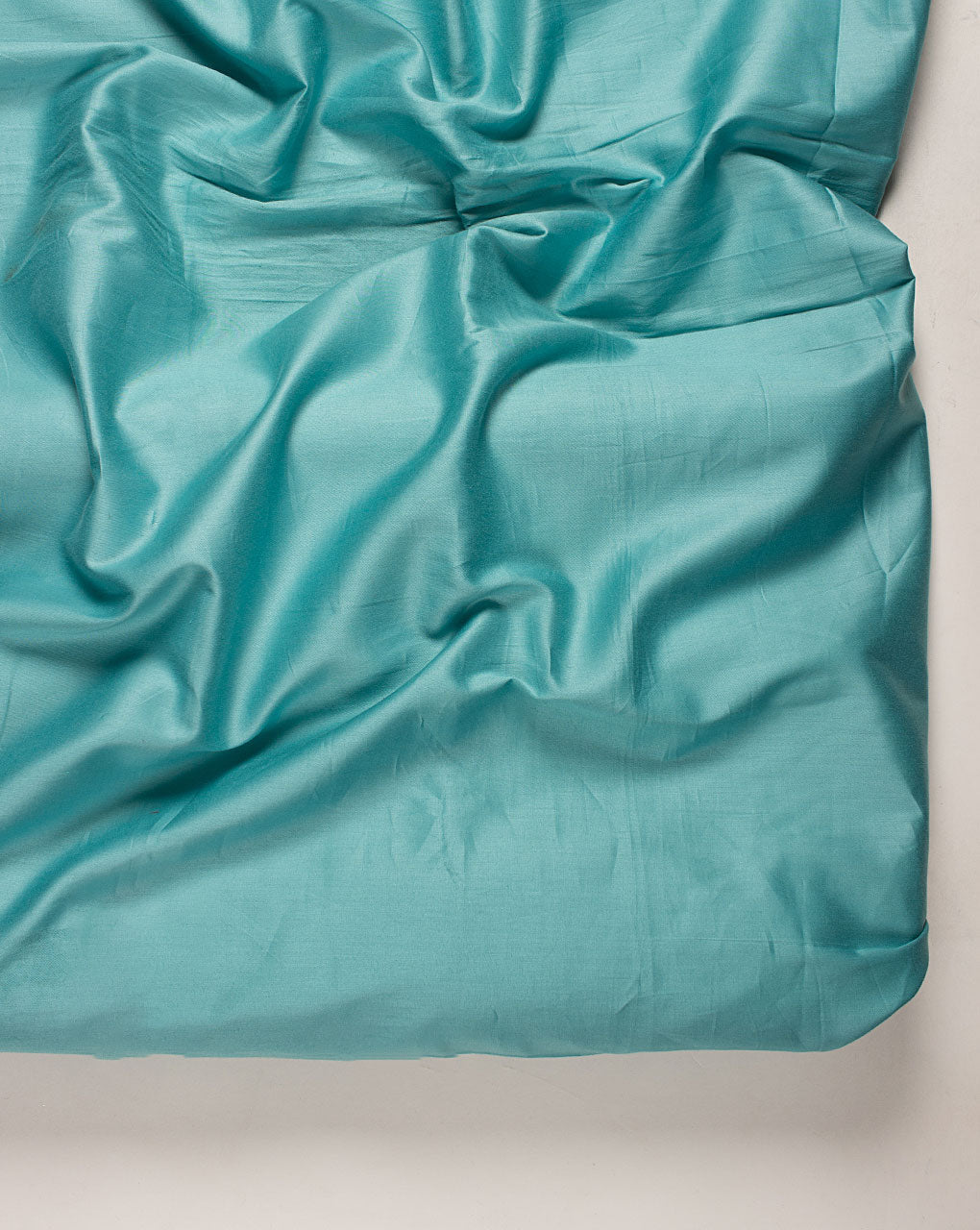( Pre Cut 1.25 MTR ) Turquoise Plain Glazed Cotton Fabric