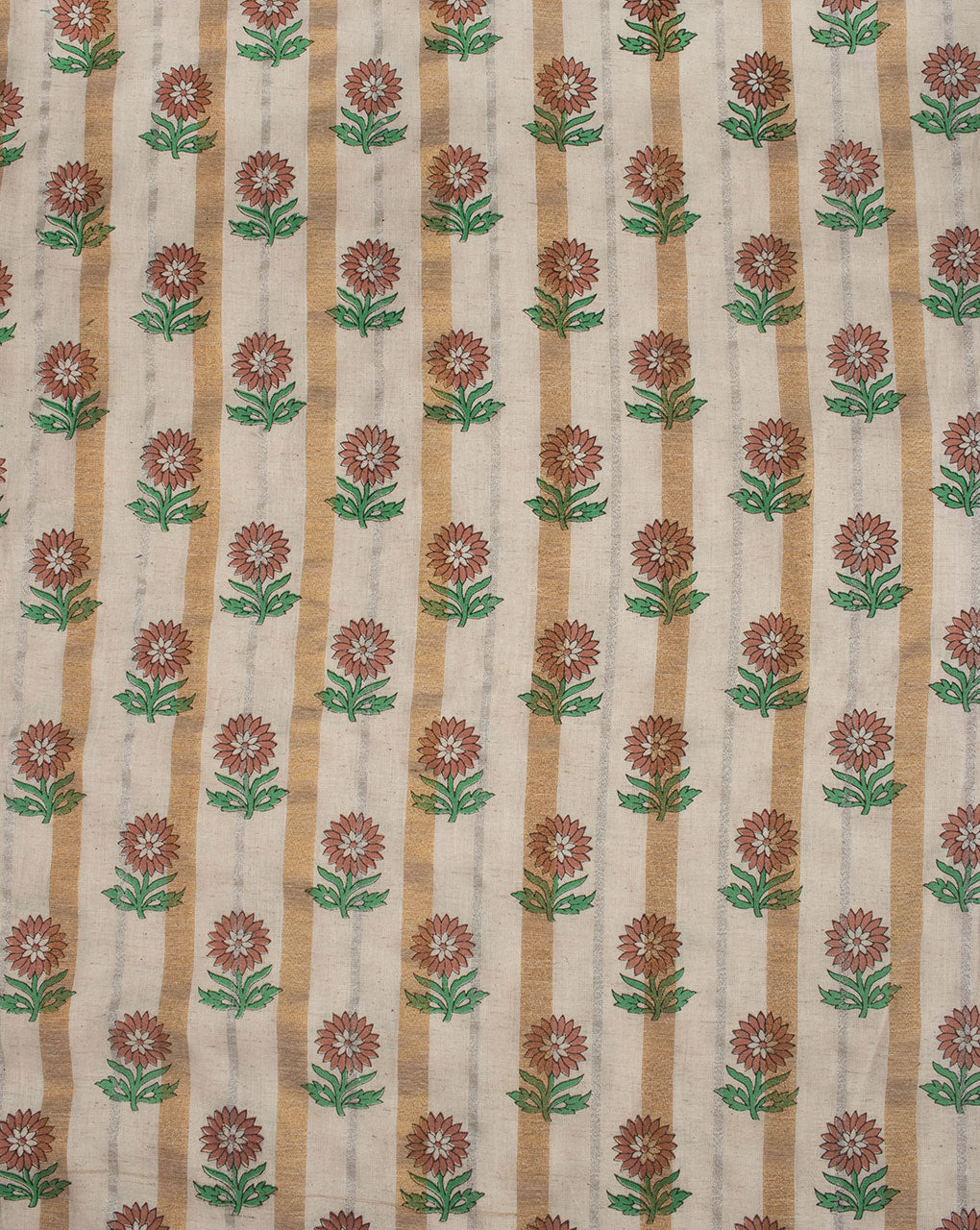 Booti Screen Print Zari Flex Cotton Fabric - Fabriclore.com