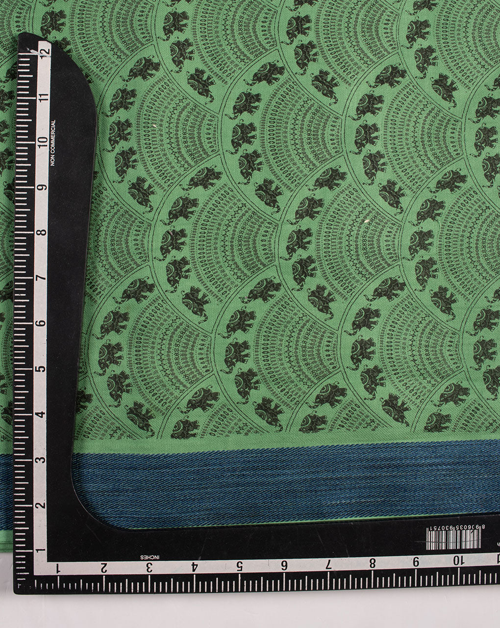 Screen Print Bordered Loom Textured Cotton Fabric - Fabriclore.com