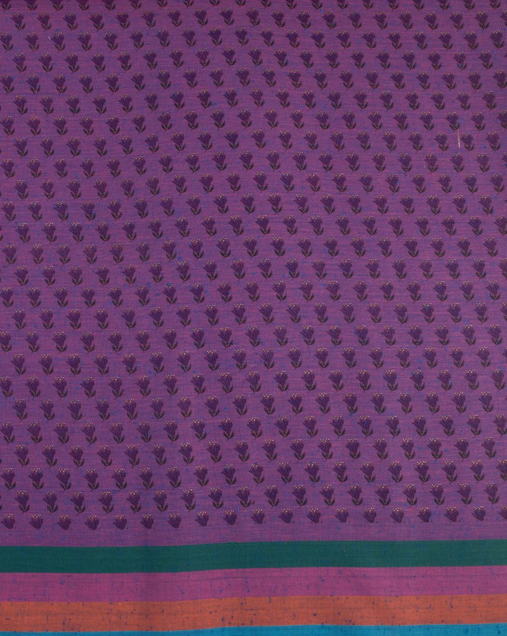 Foil Screen Print Bordered Loom Textured Cotton Fabric - Fabriclore.com