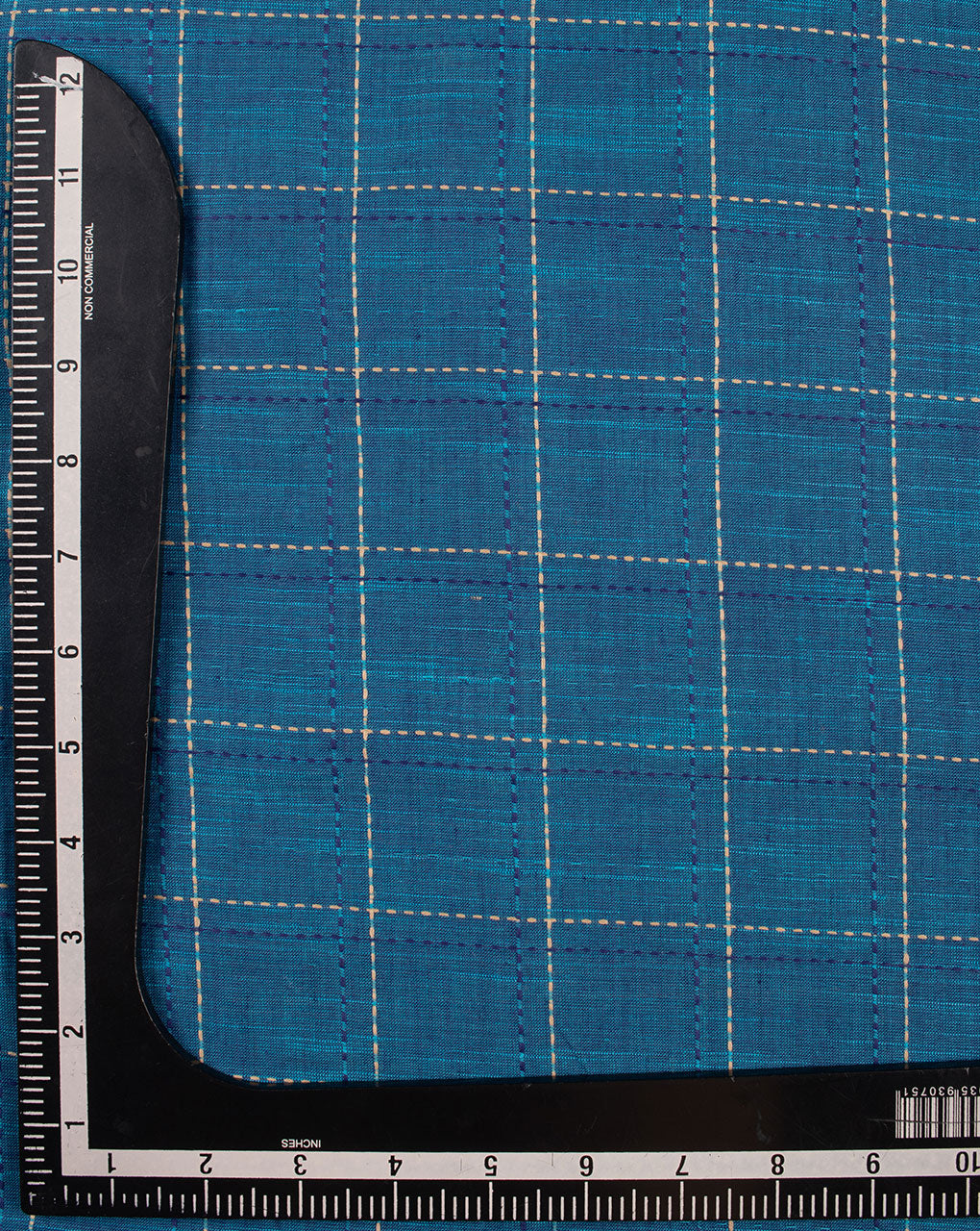 Checks Woven Kantha Loom Textured Cotton Fabric - Fabriclore.com