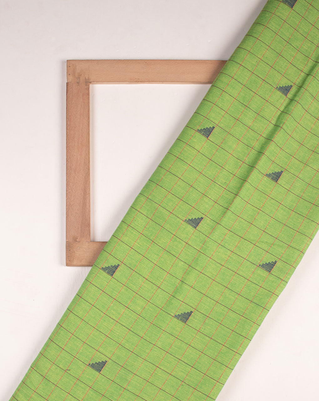 Checks Woven Jacquard Loom Textured Cotton Fabric - Fabriclore.com