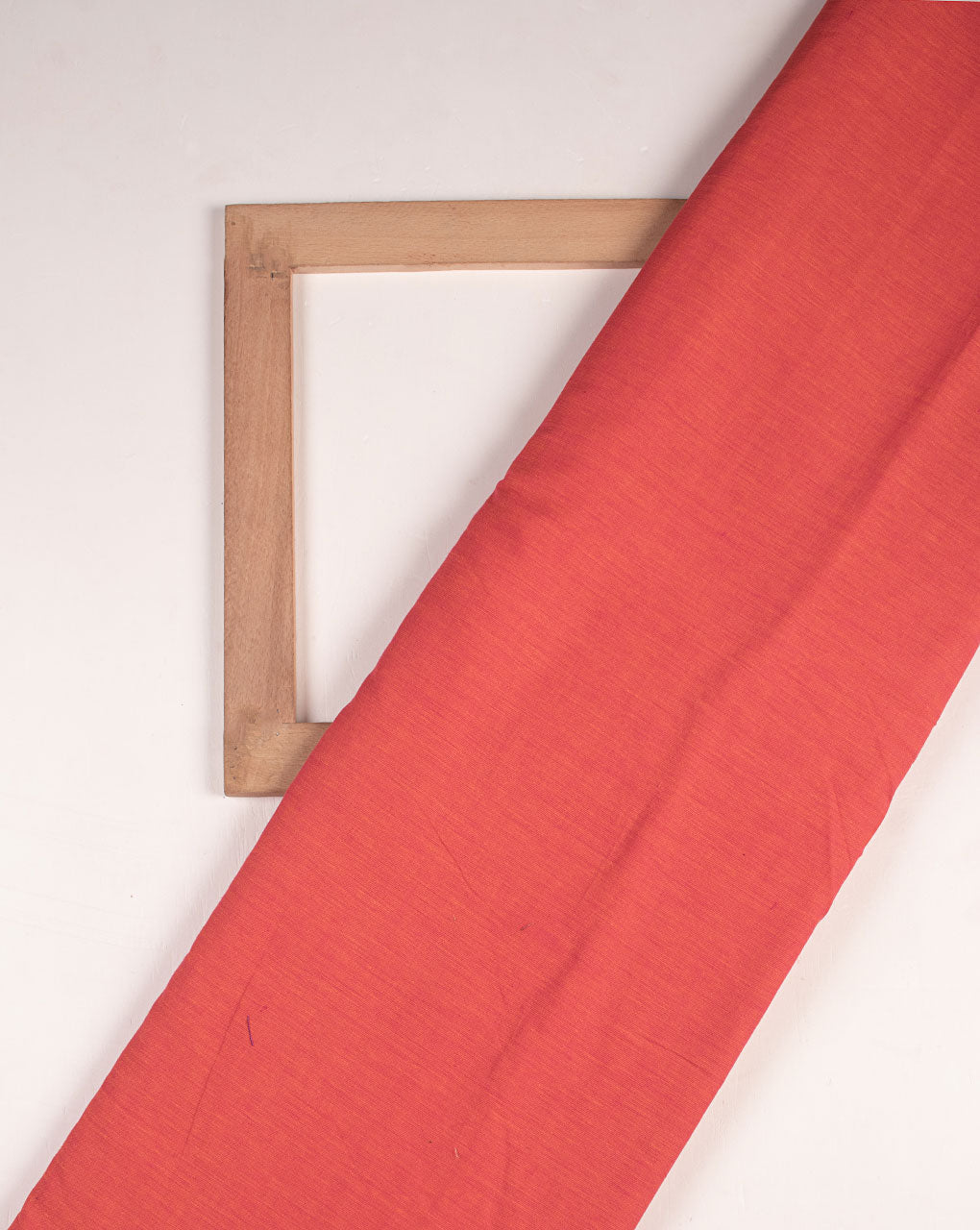 Crimson Red Mangalgiri Zari Border Loom Textured Cotton Fabric - Fabriclore.com