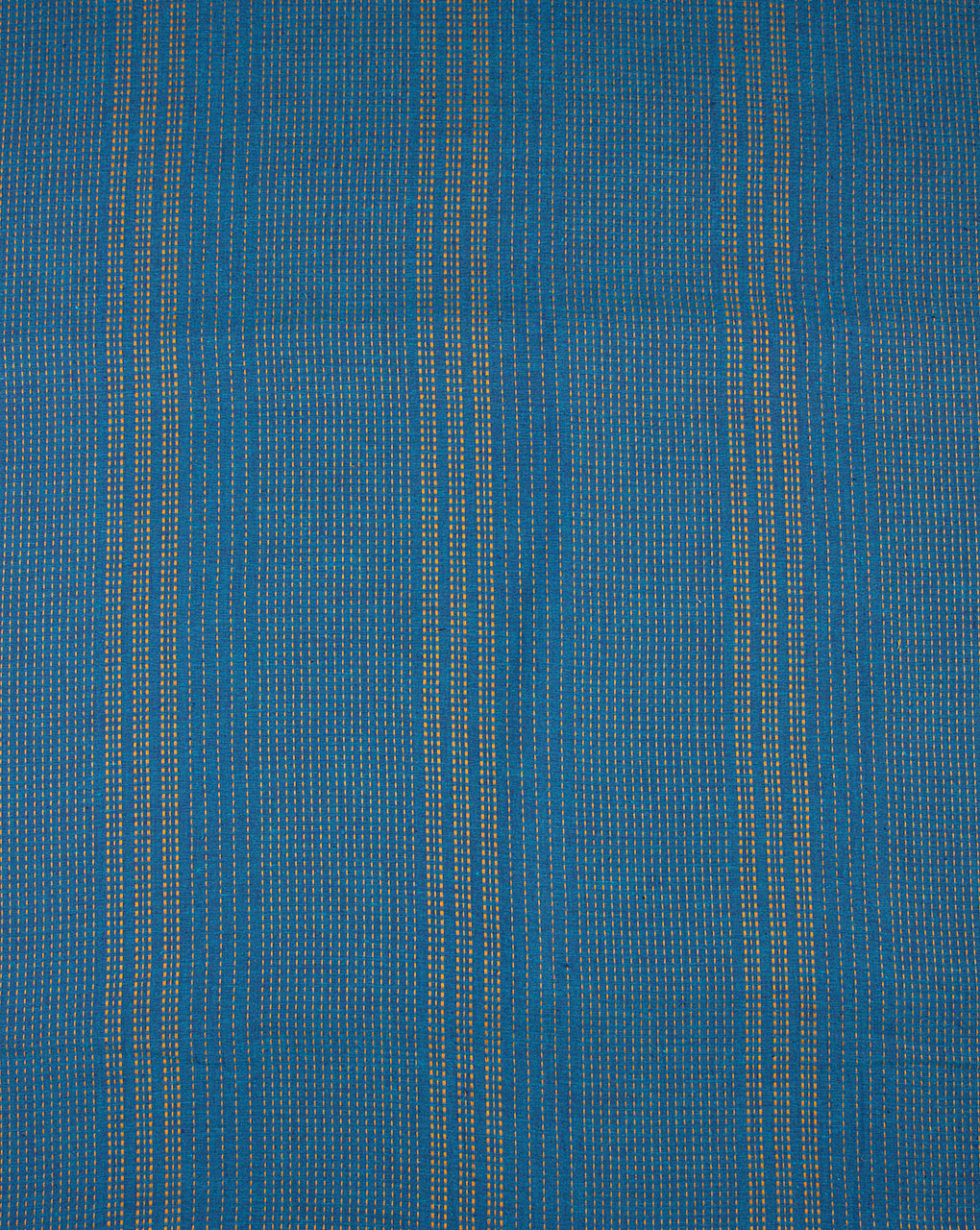 Stripes Woven Loom Textured Kantha Cotton Fabric - Fabriclore.com