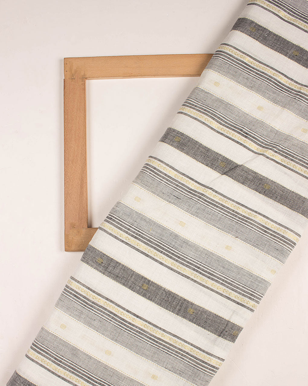 Zari Jacquard Loom Textured Cotton Fabric - Fabriclore.com