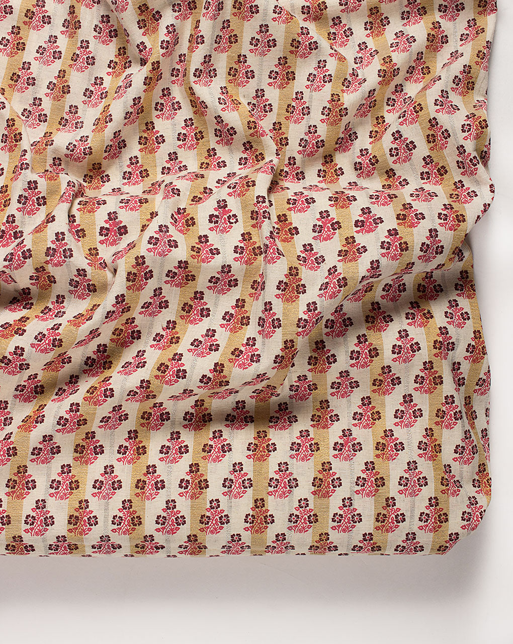 ( Pre Cut 85 CM ) Screen Print Zari Flex Cotton Fabric