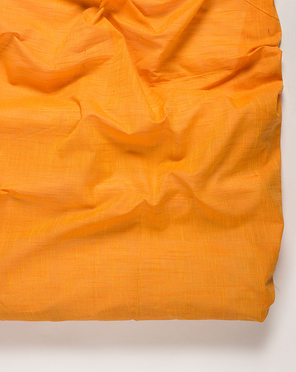 Orange Plain Woven Loom Textured Cotton Fabric
