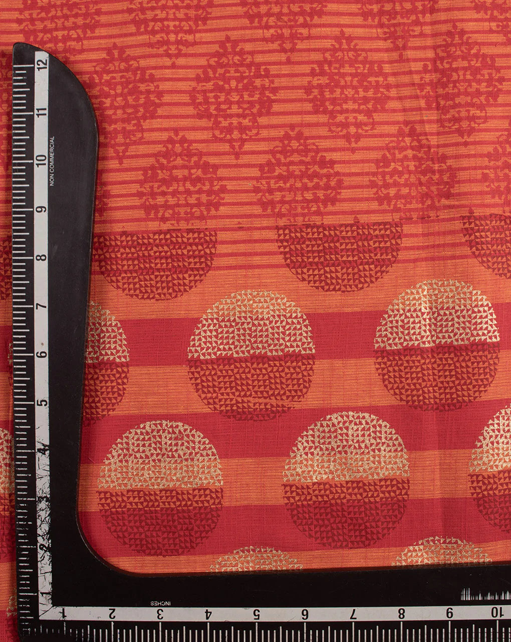 Screen Print Bordered Loom Textured Cotton Fabric - Fabriclore.com