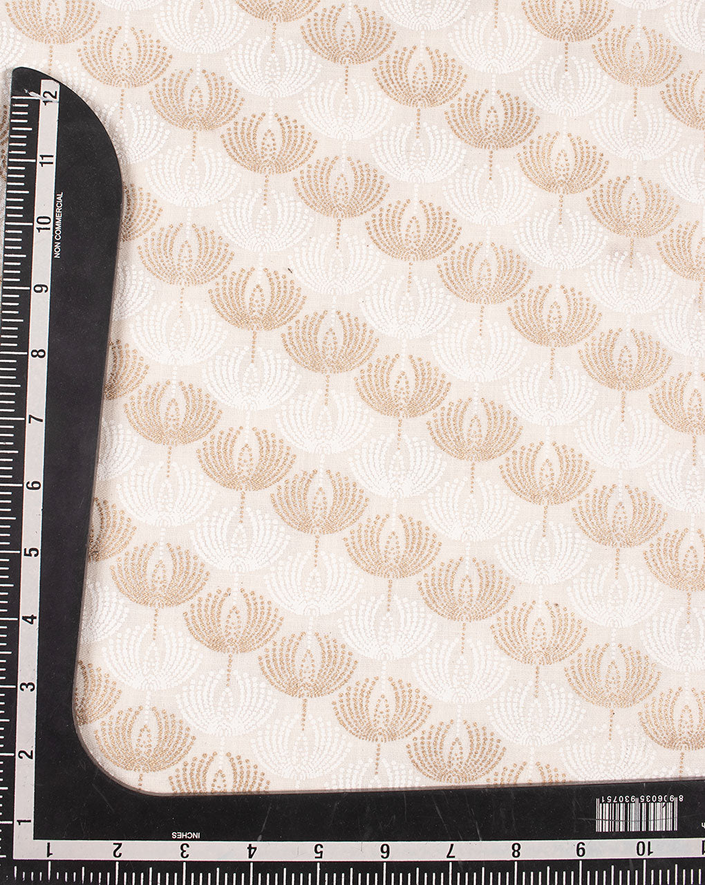 Khari Foil Screen Print Loom TextuSlub Cotton Fabric - Fabriclore.com