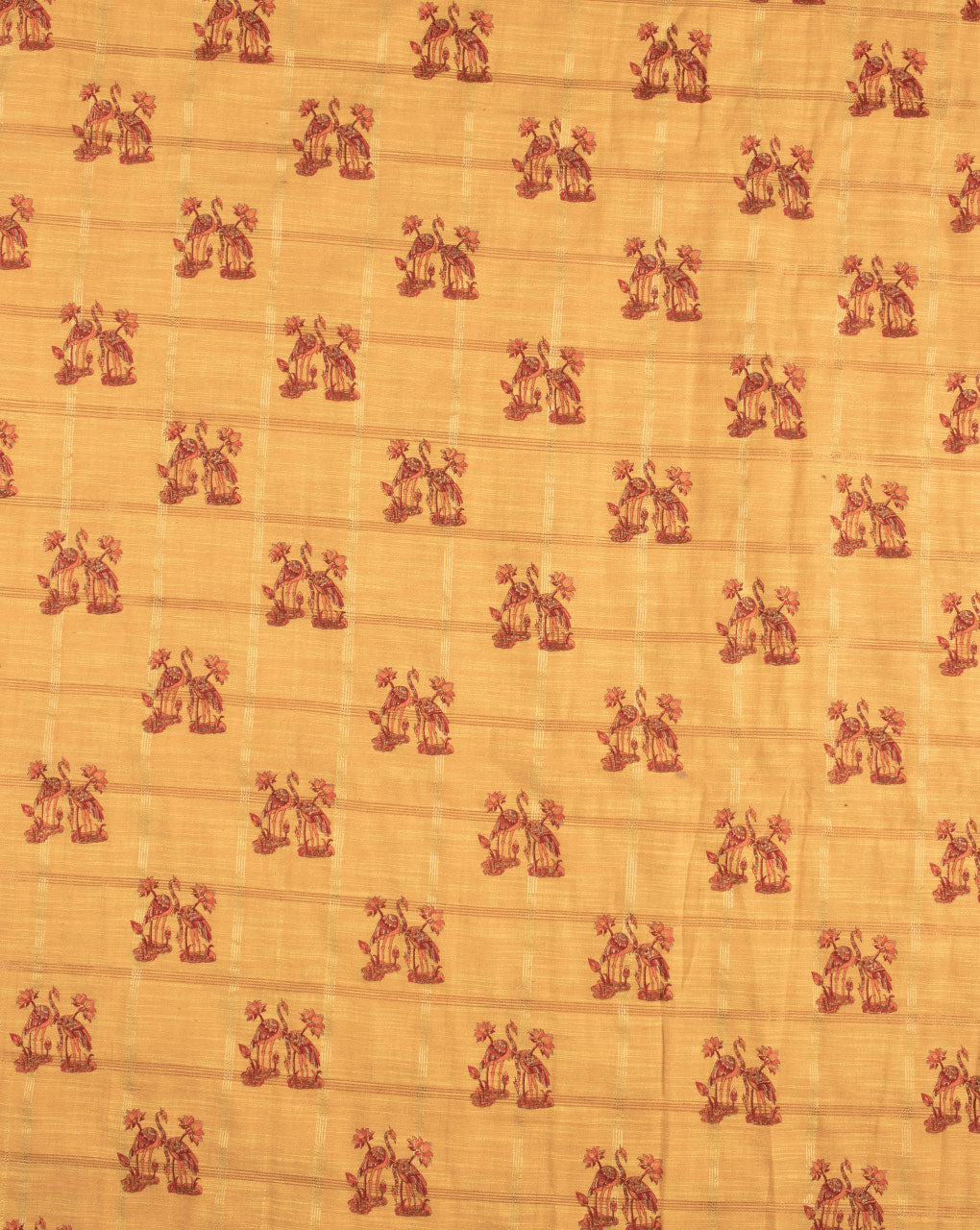 Screen Print Lurex Loom Textured Cotton Fabric - Fabriclore.com