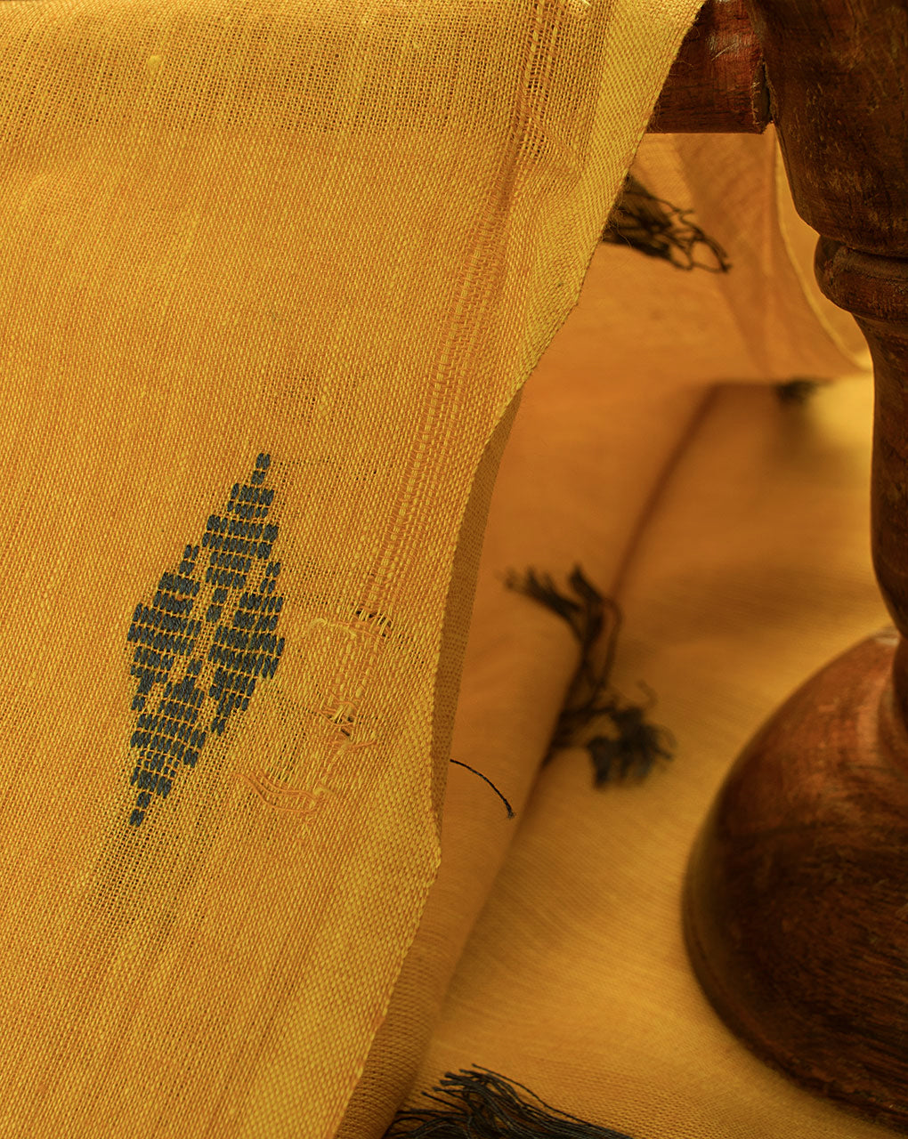 ( Pre Cut 70 CM ) Geometric Woven Jacquard Loom Textured Cotton Fabric