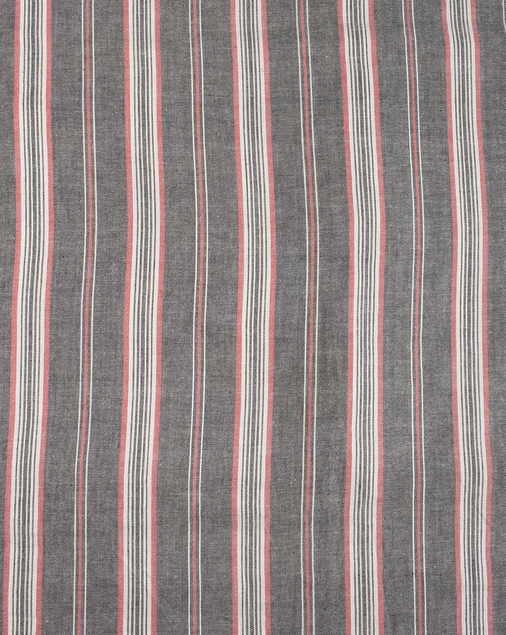 ( Pre Cut 85 CM ) Stripes Woven Loom Textured Cotton Fabric