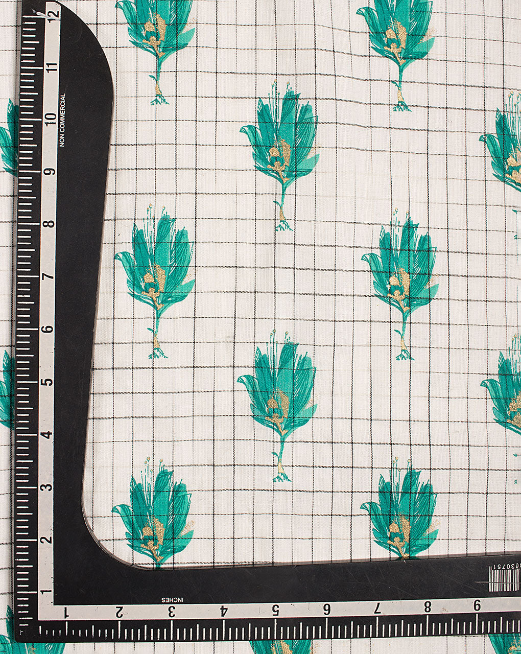 ( Pre Cut 1 MTR ) Screen Print Loom Textured Cotton Fabric