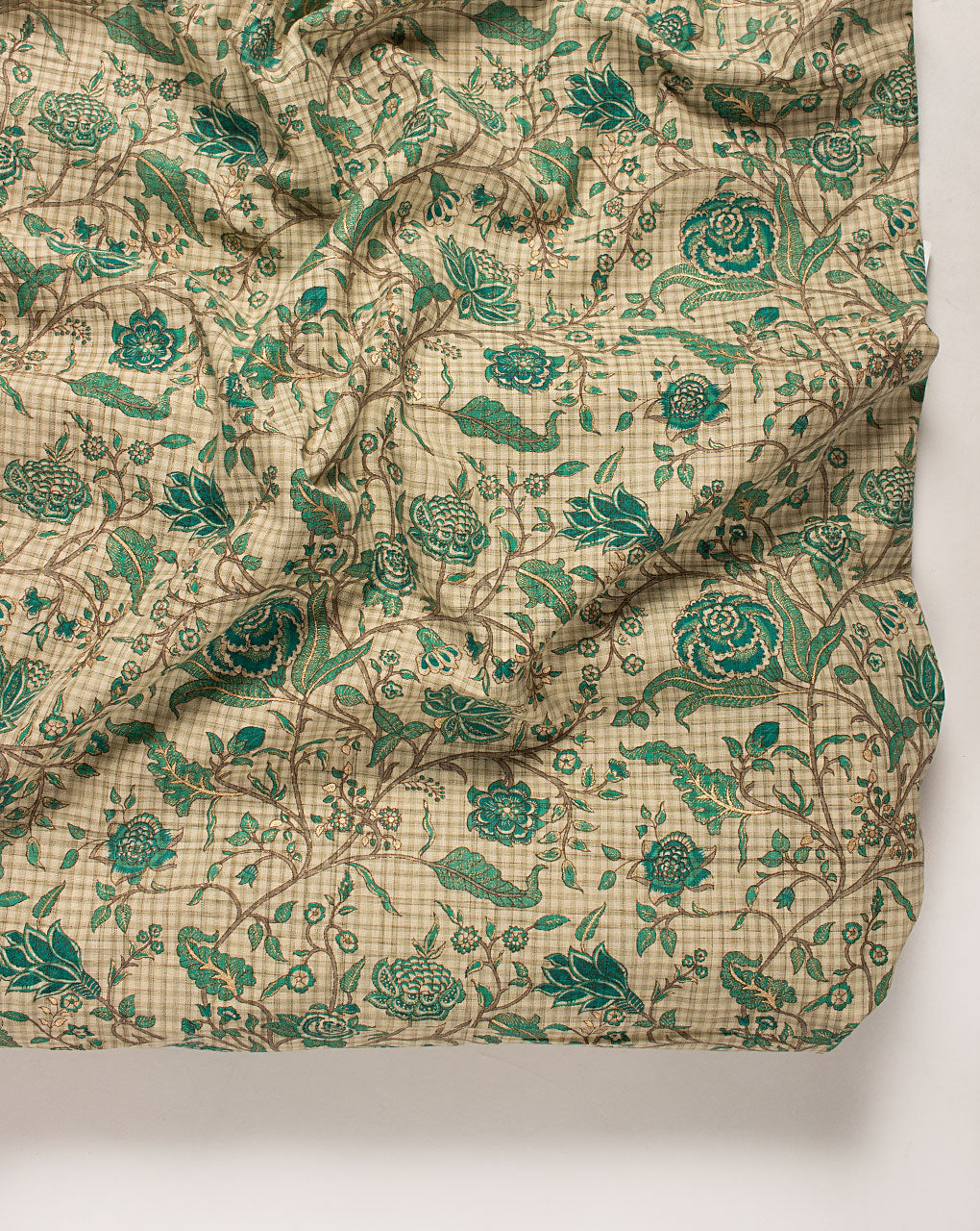 ( Pre Cut 70 CM ) Screen Print Loom Textured Cotton Fabric