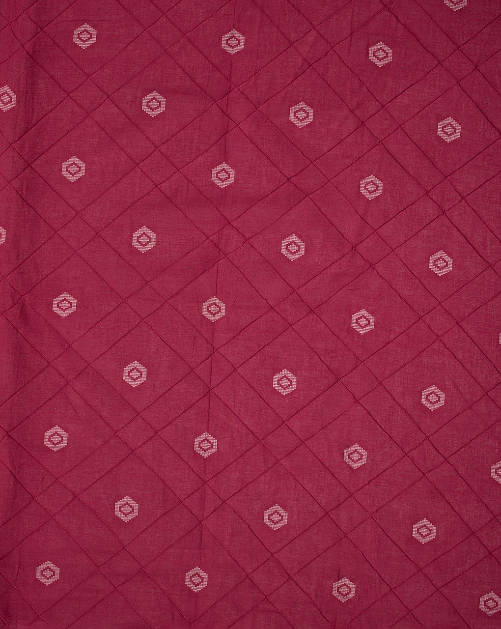 ( Pre Cut 1.25 MTR ) Pin-Tucks Loom Textured Cotton Fabric
