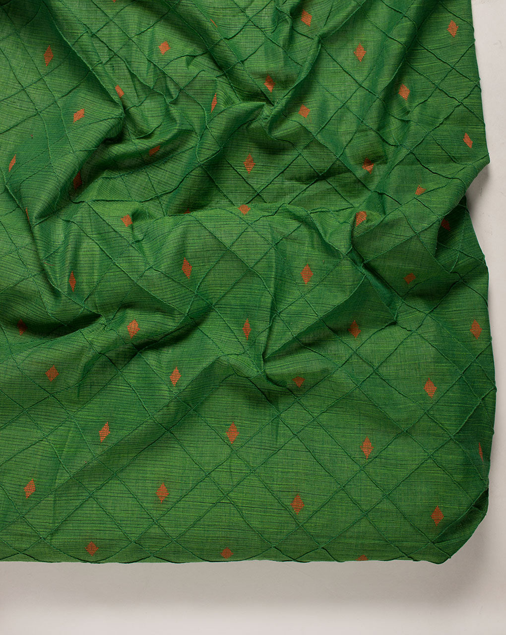 ( Pre Cut 50 CM ) Pin-Tucks Loom Textured Cotton Fabric
