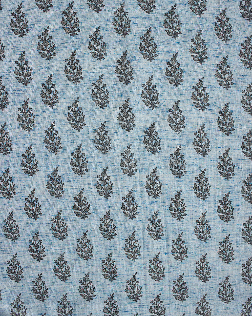 Booti Screen Print Herringbone Weave Cotton Fabric - Fabriclore.com