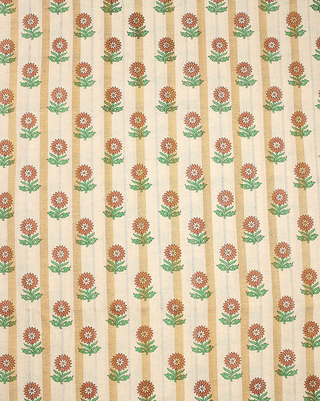 Screen Print Zari Flex Cotton Fabric - Fabriclore.com