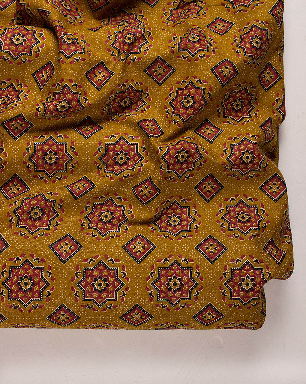 Geometric Screen Print Flex Cotton Fabric - Fabriclore.com
