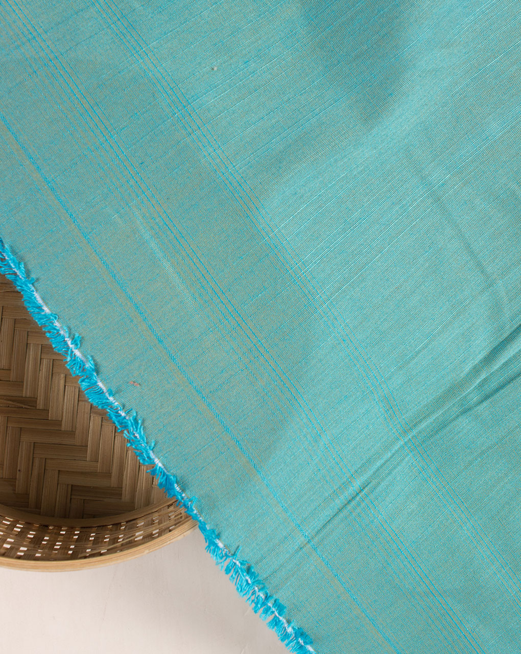 Teal Woven Poly Viscose Fabric