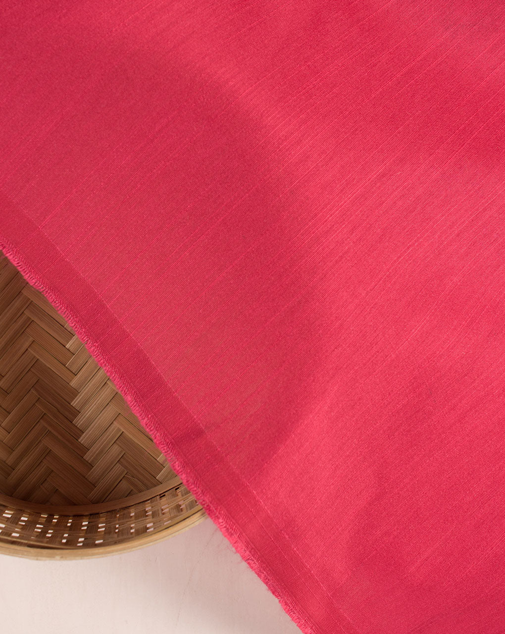 Crimson Red Woven Poly Viscose Fabric