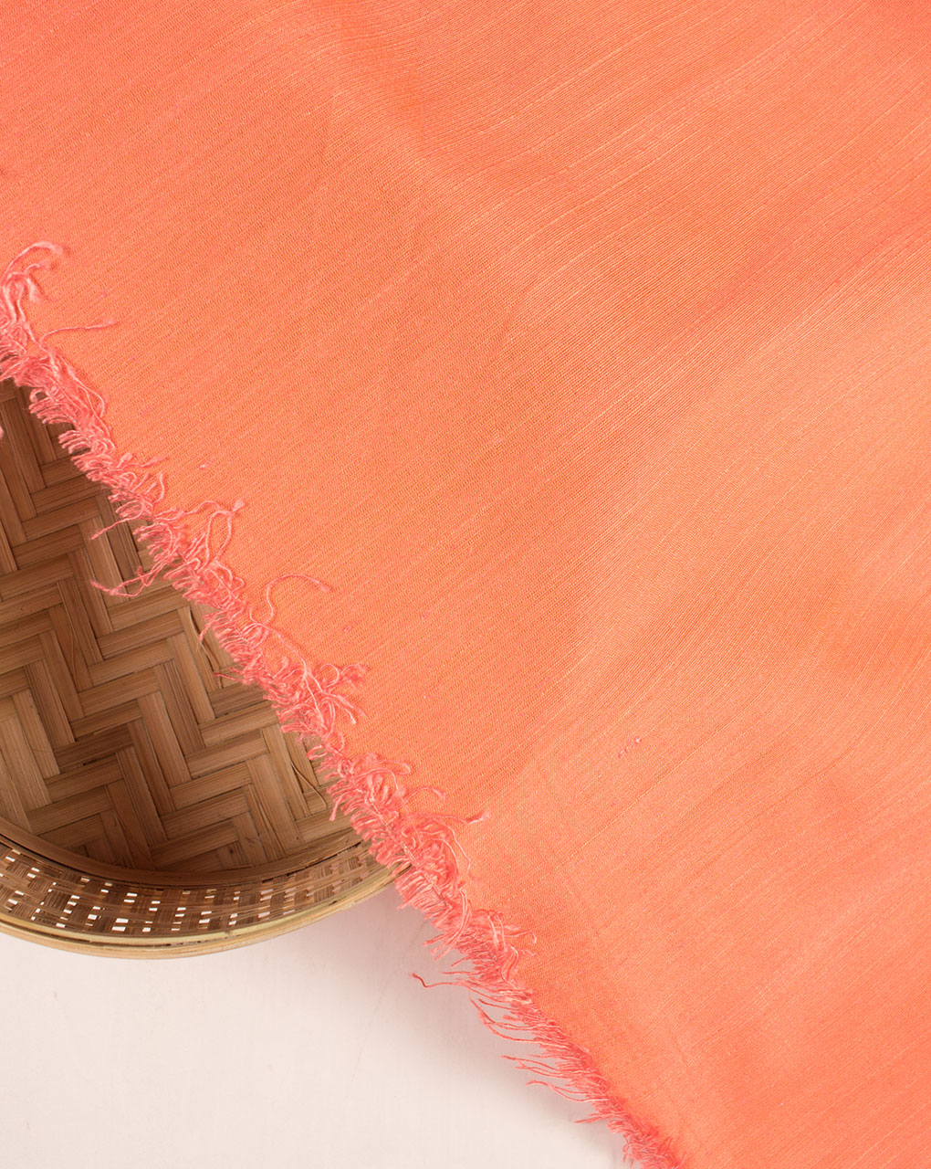 Orange Woven Poly Viscose Fabric - Fabriclore.com