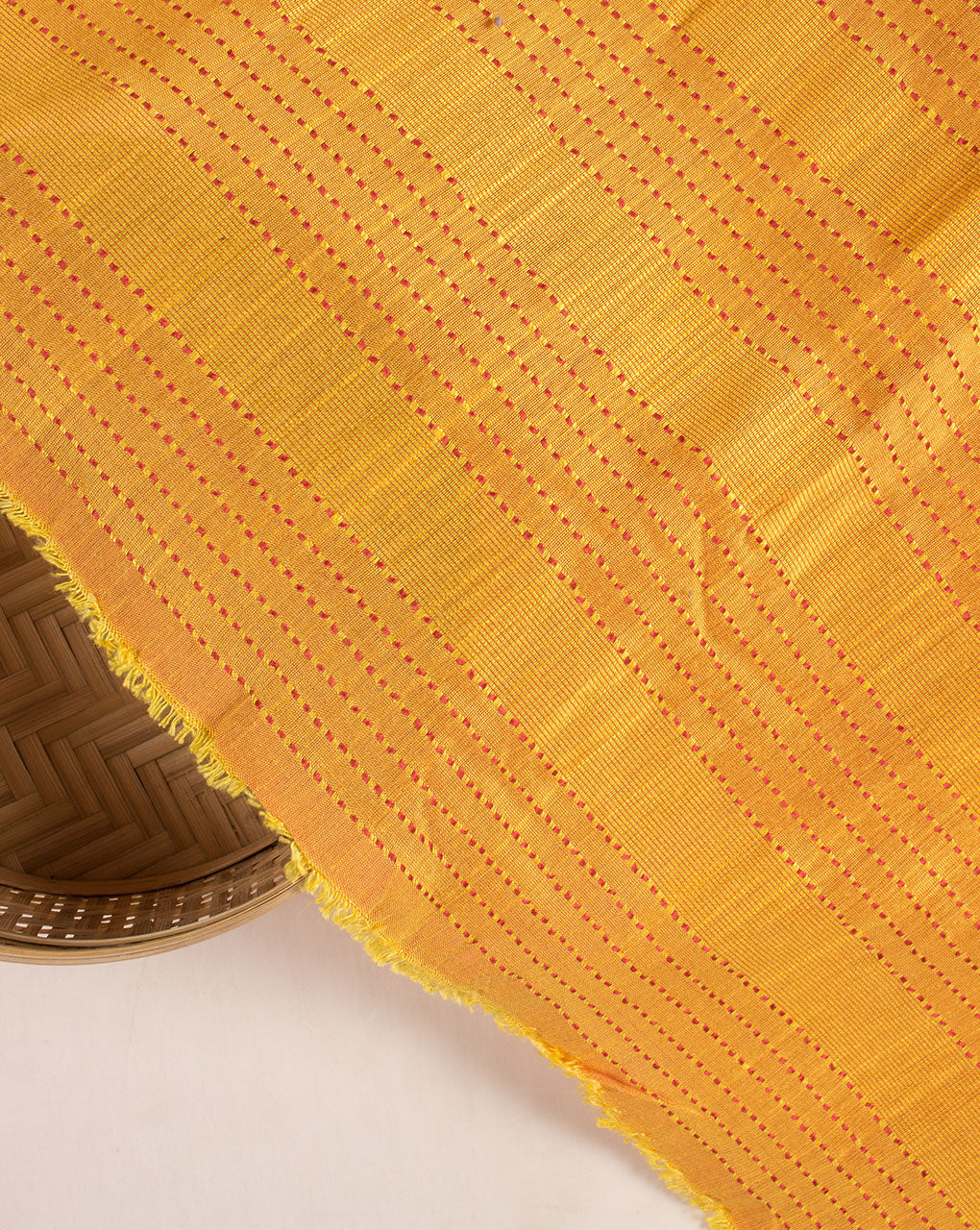 Kantha Stripes Poly Viscose Fabric - Fabriclore.com
