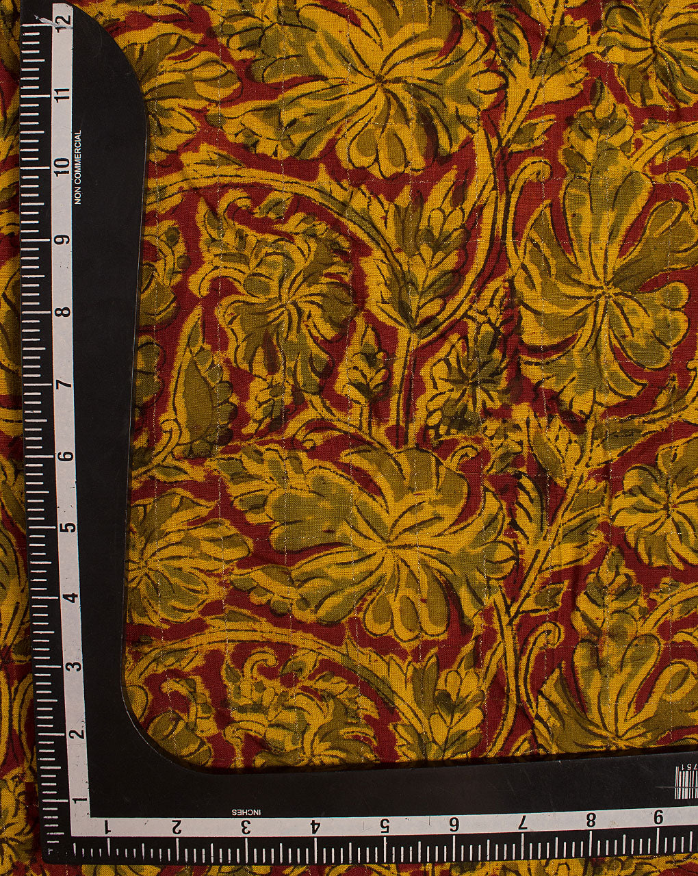 Kalamkari Zari Work Hand Block Viscose Rayon Fabric - Fabriclore.com