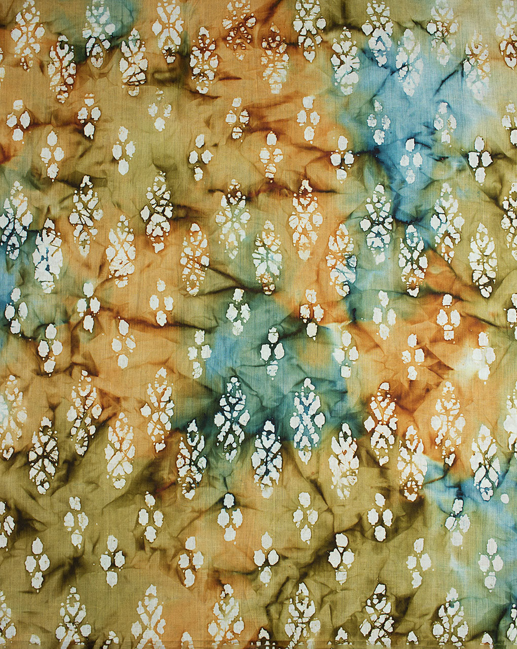 Hand Block Wax Batik Loom Textured Cotton Fabric - Fabriclore.com