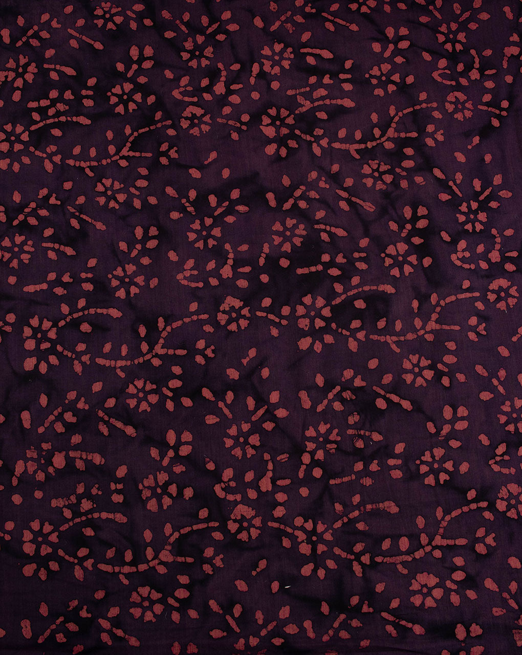 Floral Hand Block Wax Batik Cotton Fabric - Fabriclore.com
