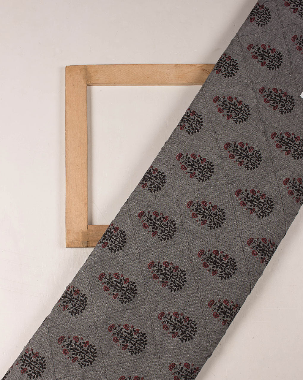 Hand Block Pin-Tucks Loom Textured Cotton Fabric ( Width 40 Inch ) - Fabriclore.com