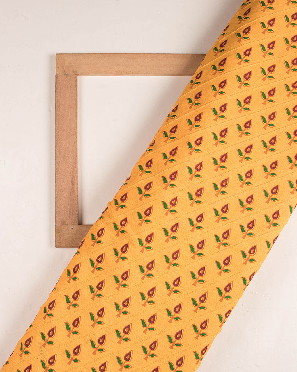 Screen Print Pin-Tucks Loom Textured Cotton Fabric ( Width 42 Inch ) - Fabriclore.com