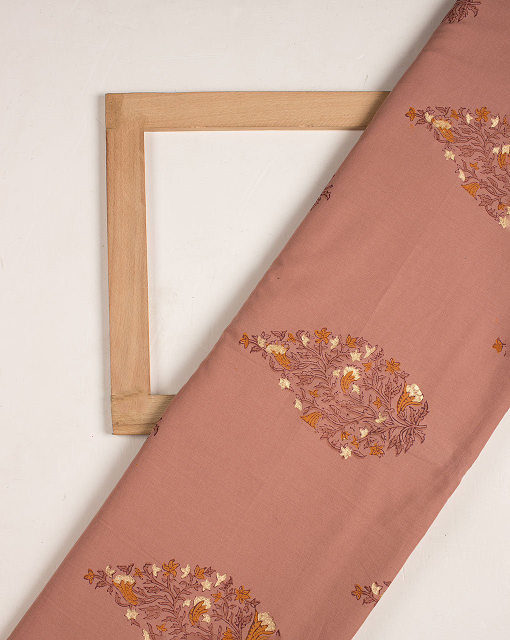 Mughal Foil Hand Block Cotton Fabric - Fabriclore.com