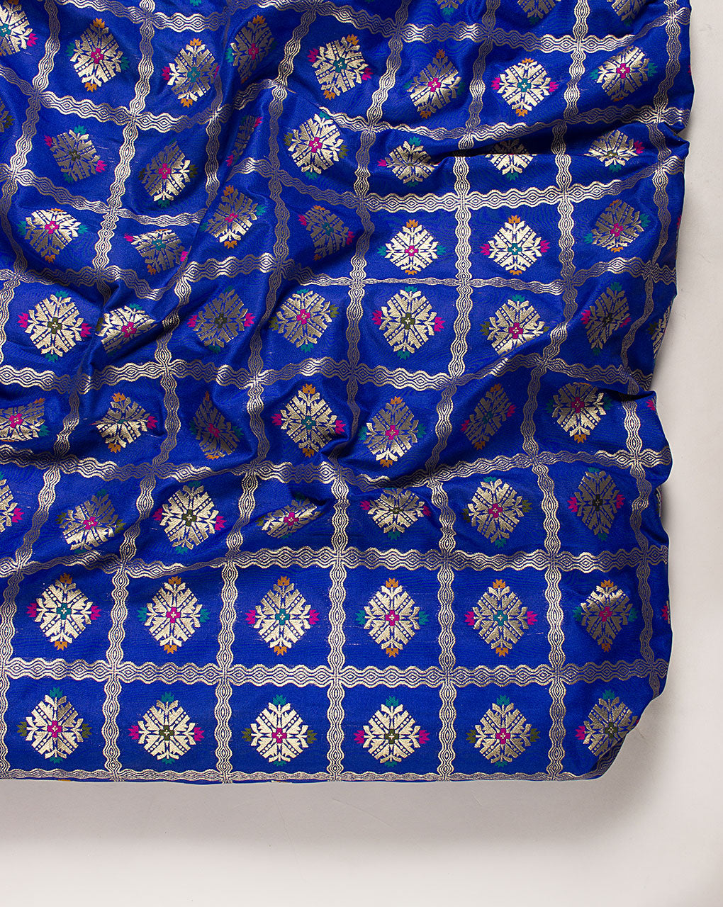 Zari Jacquard Pure Taffeta Silk Fabric